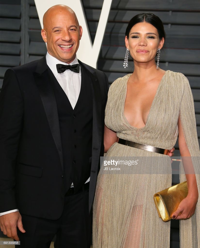 Vin Diesel and Paloma Jimenez attend the 2017 Vanity Fair Oscar Party hosted by Graydon Carter