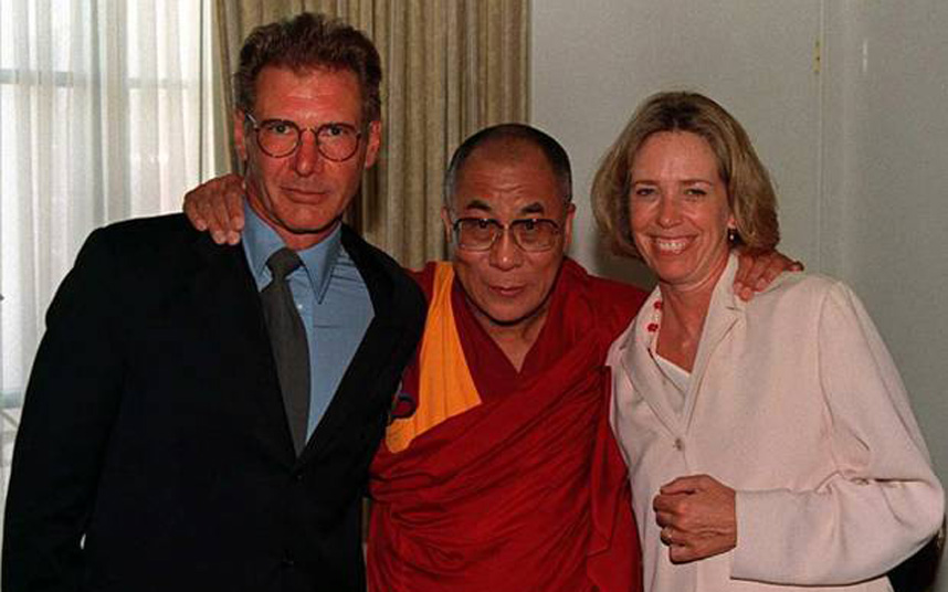 harrison ford and mary with dalai lama