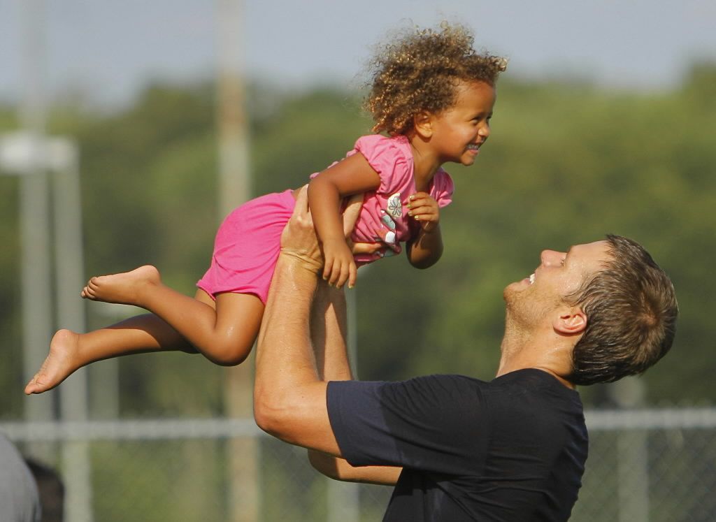 Child Maya Brady with Tom Brandy 