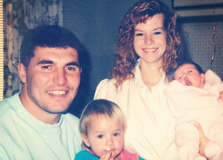 Young Annette with her ex-husband and kids