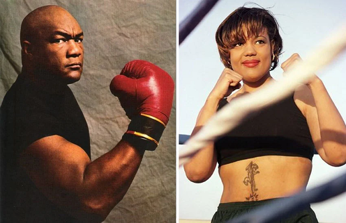 George Foreman to the left and Freeda Foreman to the right