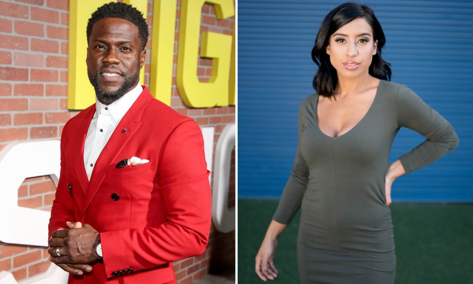 Caption: Kevin Hart to the left and Montia Sabbag to the right Source. dail...
