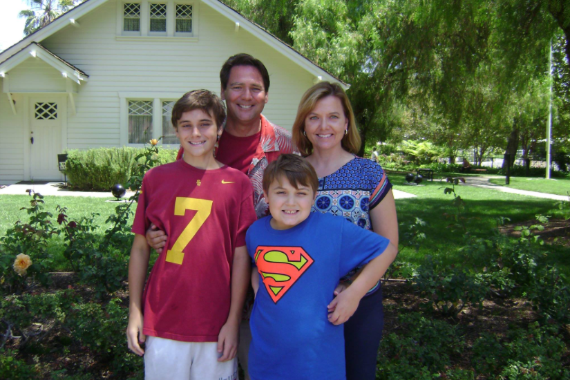 Kelli with her husband and sons