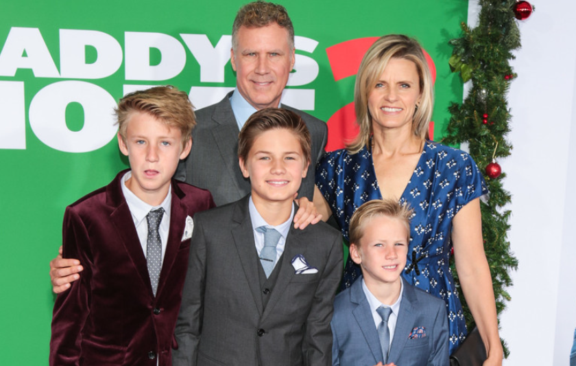 Will Ferrell with his family
