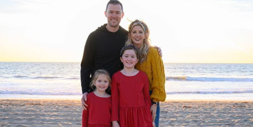 Caitlin Buckley and Lincoln Riley with their children
